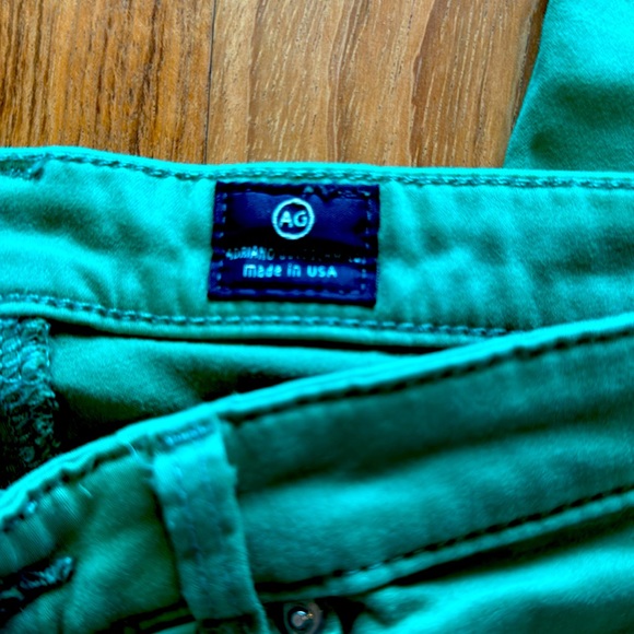AG Adriano Goldschmied The Stilt Cigarette Leg Green Jeans Women's Size 26R - Picture 7 of 8
